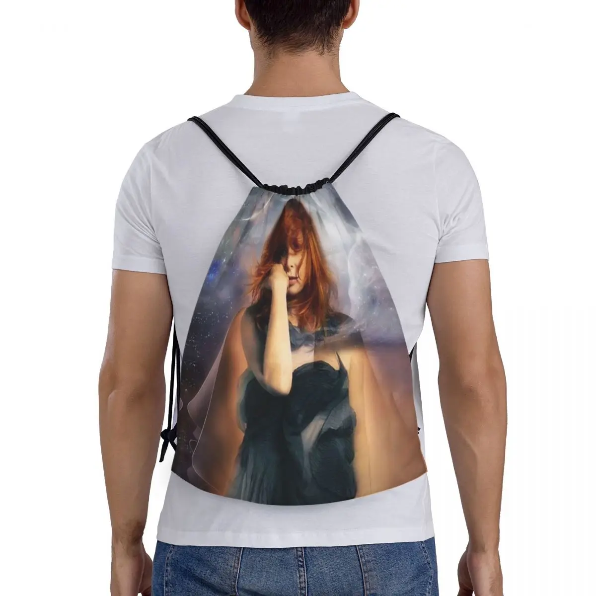 Mylene Farmer Zaino con coulisse Donna Uomo Sport Palestra Sackpack Borsa pieghevole per la spesa per cantante francese