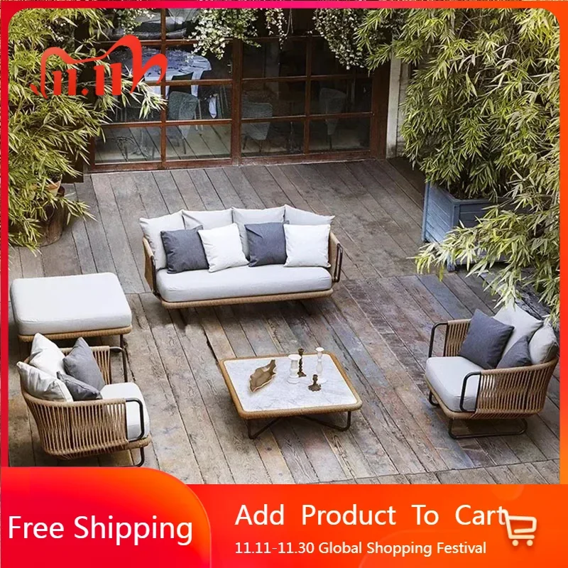 

Natural Outdoor Garden Furniture Sets Balcony Cushions Sectional Luxury Garden Furniture Sets Moving Backyard Mueble Decorations