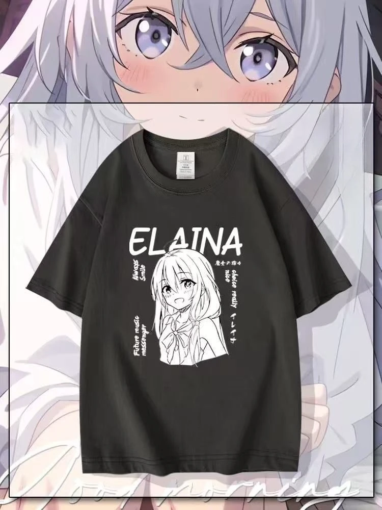 Anime japonês menina jogo camiseta masculina de grandes dimensões casual algodão diário quatro temporada camiseta roupas femininas respirável topo