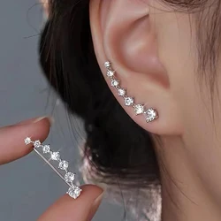 Brincos Orecchini Fashion Exquisite Crystal Stud Earrings for Women Dipper Statement Earrings Gold Color Minimalist Jewelry
