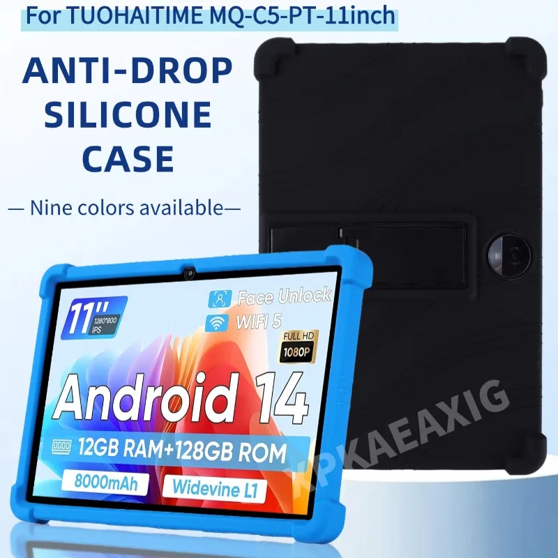 For TUOHAITIME MQ-C5-PT Android 14 Tablet 11inch Case Shockproof Cover AIPROTABLET C5-JZB Soft Silicon Stand Protective Shell