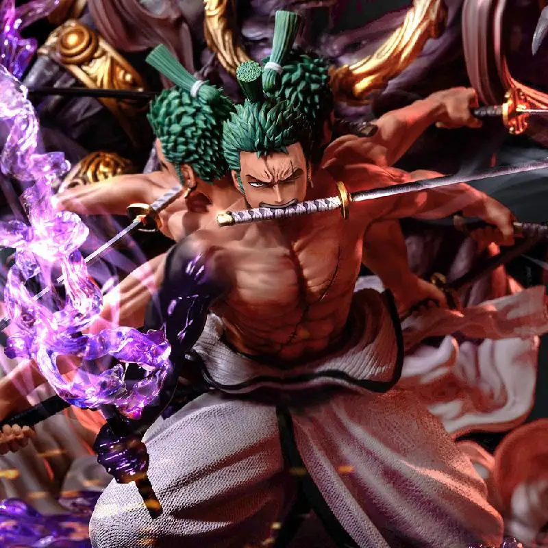 48cm One Piece Figure Roronoa Zoro Nine Knives Flow Pop Max Asura Zoro Action Figures  Pvc Collection Statue Model Toys Gift