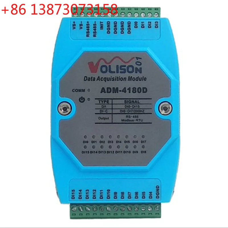 ADM-4180D 16DI Módulo de adquisición de datos digital aislado de 16 canales con comunicación MODBUS-RTU RS485
