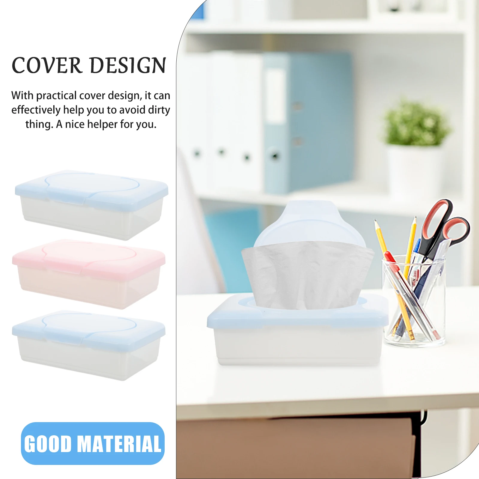 

3pcs Box Storage Container Portable Dispenser For Office Travel Color Modern Style Wet Holder Bathroom Kitchen Living Room