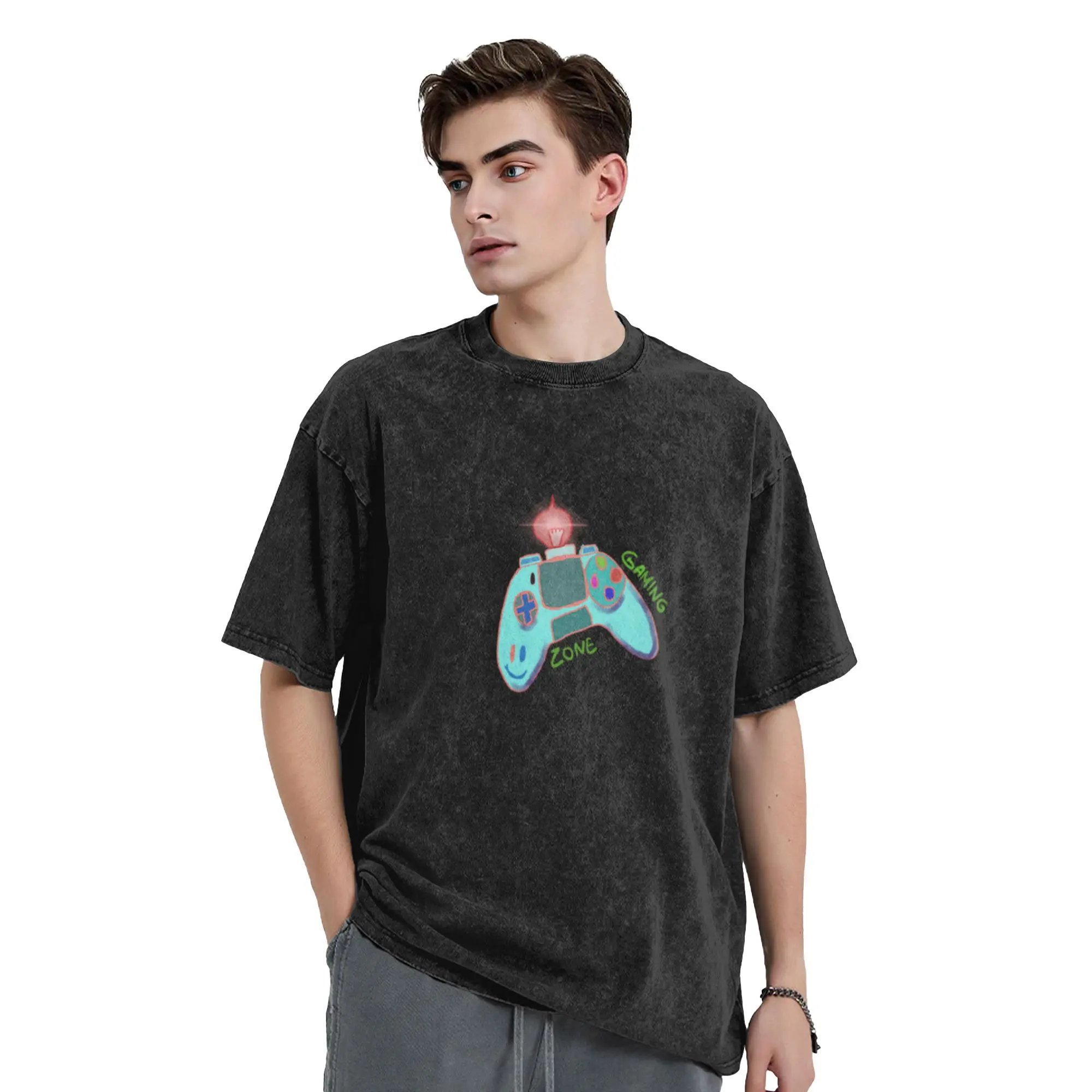 Gaming zone Classic Chic A T-Shirt Oversized Short Sleeve Men's Women's Cotton Tees Tops