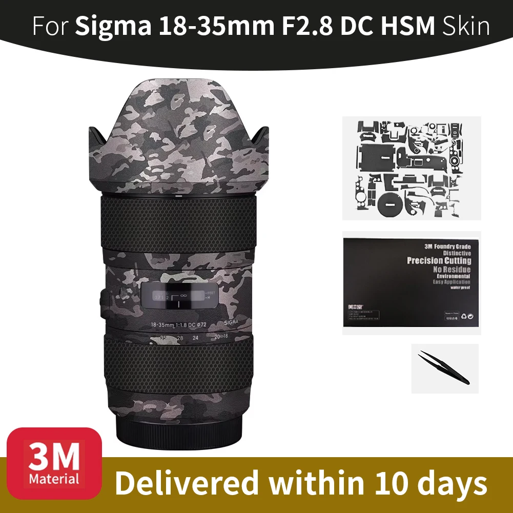 シグマ-18-35mm-スキン、シグマ-18-35mm-f28-dc-hsm-カメラステッカー、傷つきにくい保護フィルム、フルカバレッジ保護
