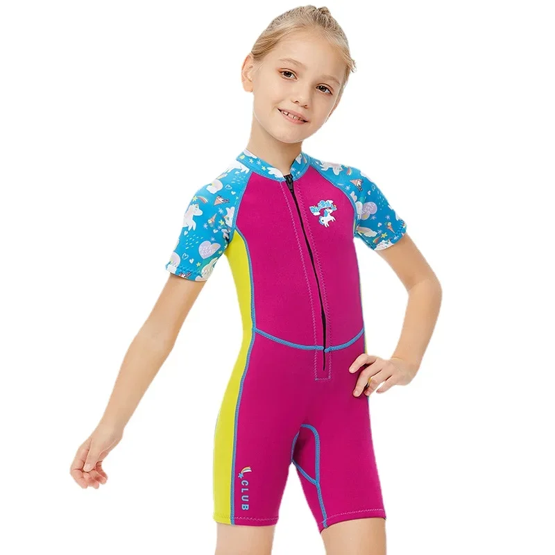 Children's Jellyfish Neoprene Wetsuit, Children's Short Surfing Swimsuit, Wet Suit for Girl Bathing Suit, Diving Suits 2.5mm