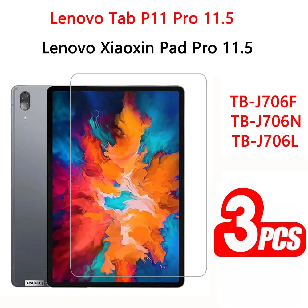 (3 Pack) Tempered Glass For Lenovo Xiaoxin Pad Pro Tab P11 Pro 11.5 2020 TB-J706F TB-J706N TB-J706L Tablet Screen Protector Film