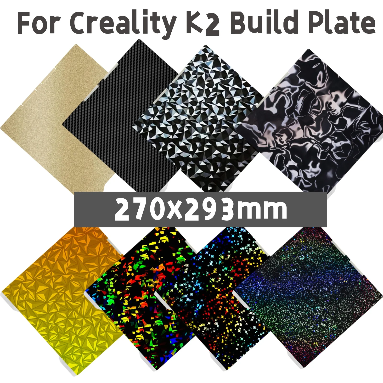 

For Creality K2 Double Sided Build Plate PEI PEO PET PEY Spring Steel Cold Sheet, Heated Bed Upgrade Parts for Creality K2