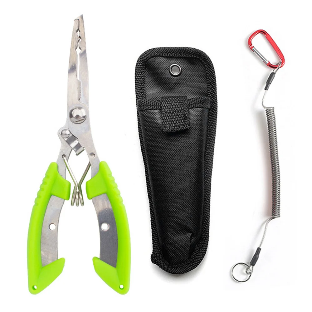 Stainless Steel Curved Mouth Fishing Pliers Multi-function Pliers Vigorous Horse Fishing Line Scissors Binding Hook Pliers