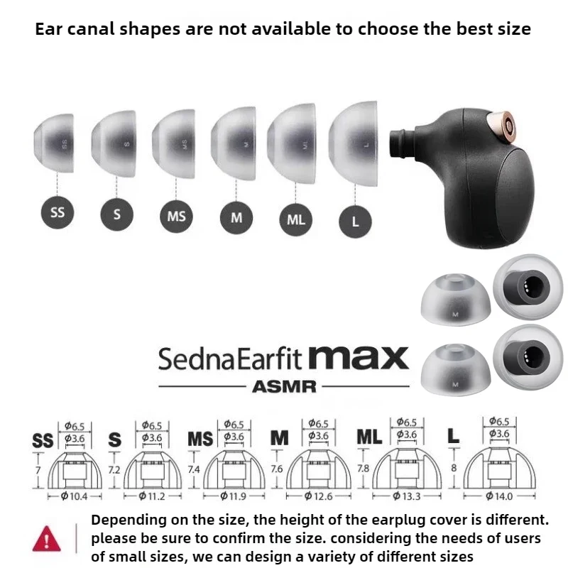 For AZLA Xelastec II Crystal II 2 Eartips Ear Tips for Max