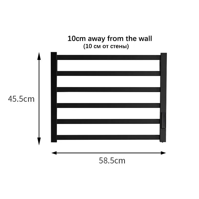 Black/White Smart Electric Towel Rack.Bathroom Heated Towel Rail.Temperature Control Towel Warmer.Timing Bath Towel Dryer.