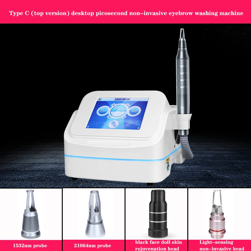 532nm/1064nm Non-Invasive Eyebrow Washing Machine Picosecond Tattoo Removal Freckle Black Face Doll Beauty Salon Instrument