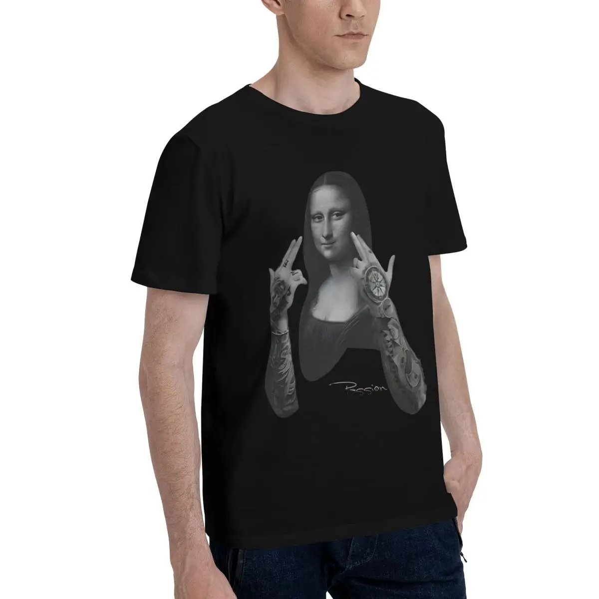 Sports Cyberpunk Mona Lisa Art Top tee Kemp Vintage Top quality Home USA Size