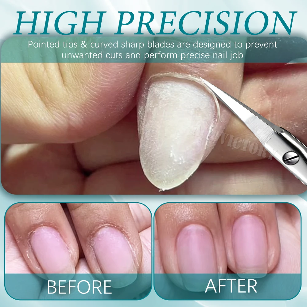 湾曲したキューティクルはさみ マニキュアツール ネイルキューティクルトリマー ステンレス鋼の爪はさみ キューティクルケアカッター 小さなはさみ