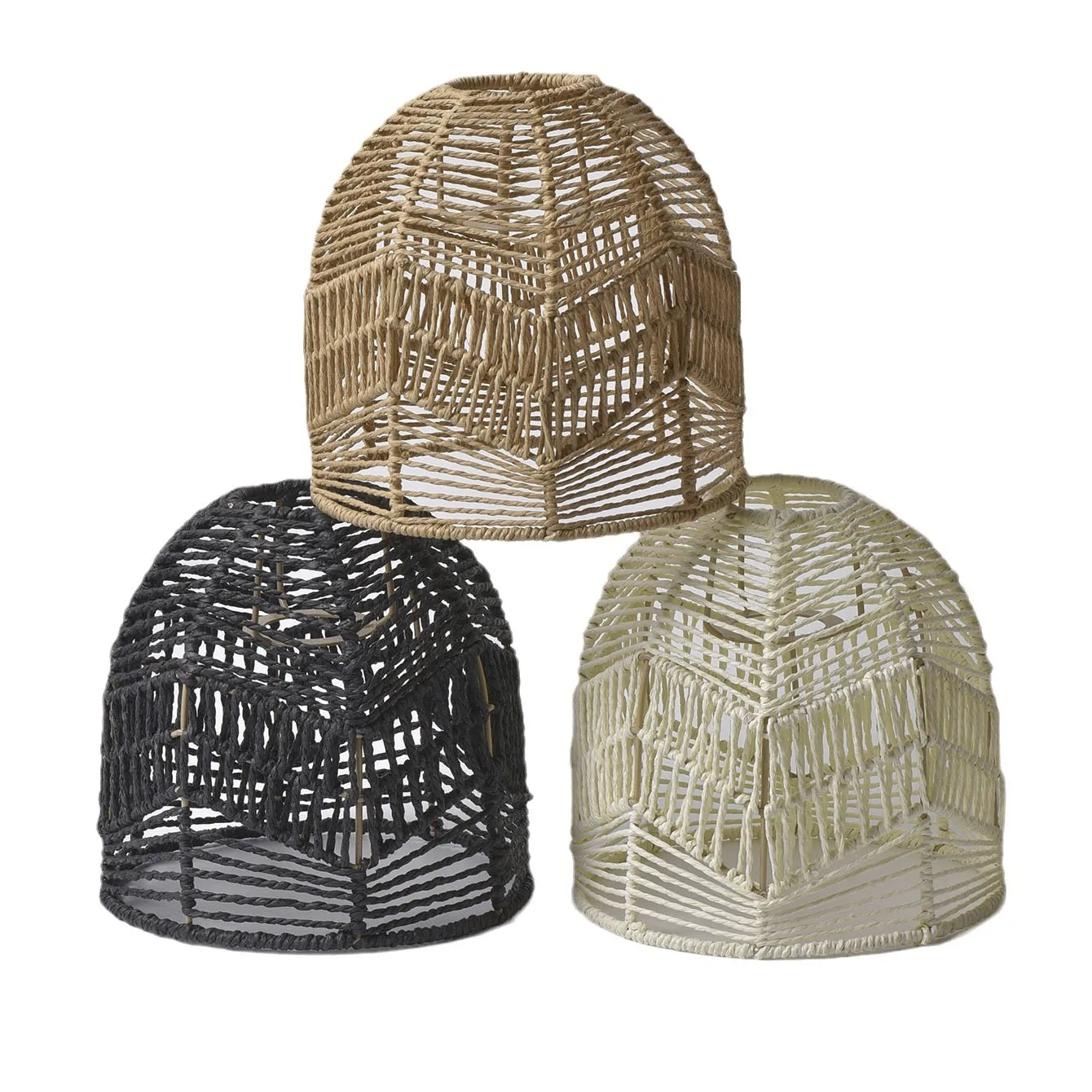 Handwoven Decorative Minimalist Paper Rope Pendant Light Fixture – Elegant & Retro-Style Lamp Shade for Homestays, Hotels, and R