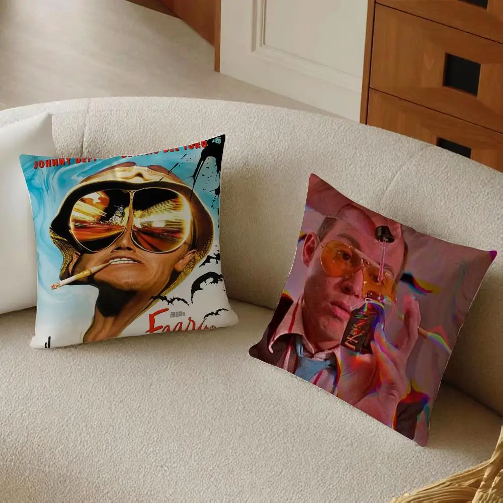 Fear Loathing Las Vegas Cushion Cover Daily Washable Linen Pillowcase Soft  for Sofa Bed Home Room Decor