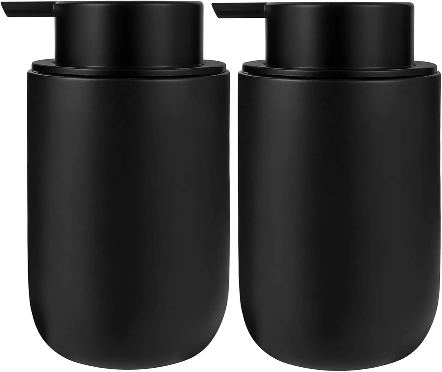 

Ceramic Foam Soap Dispenser 2 Pack - Thick Black Bottles for Bathroom Kitchen, 9 oz
