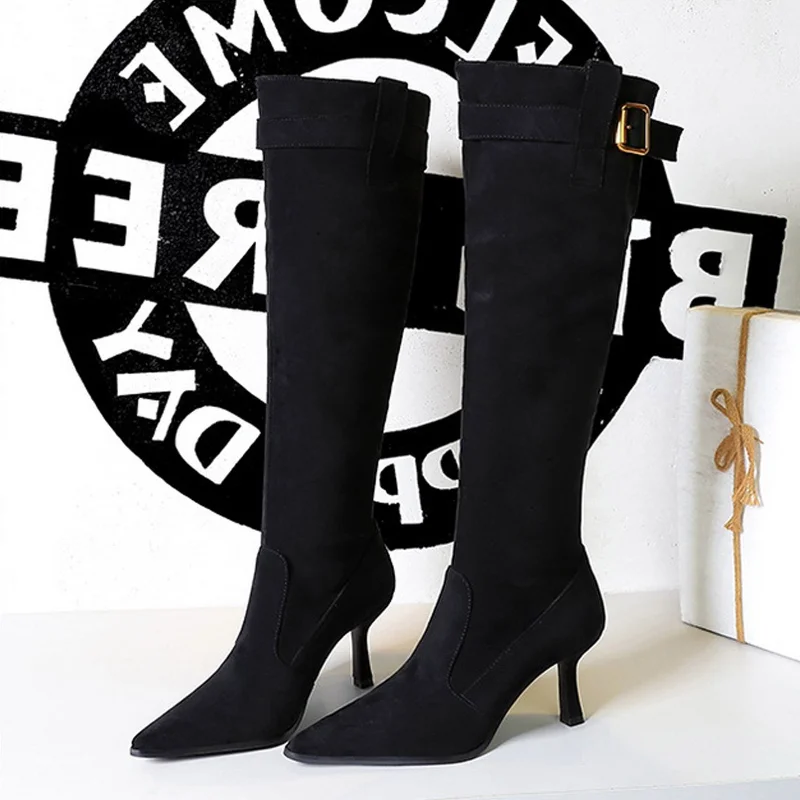 Women'S Fashion Knee High Boots - BIGTREE – seksowne szpilki na obcasie,