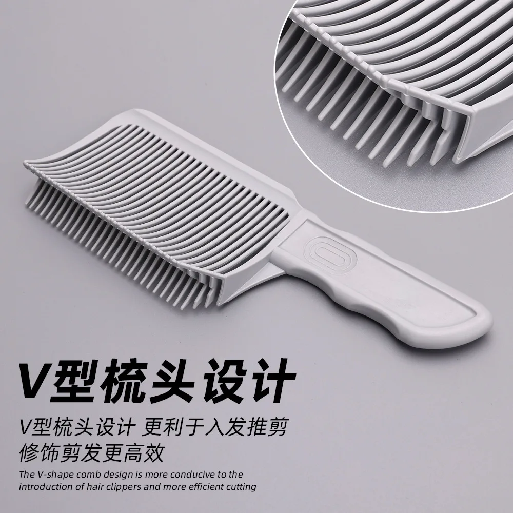 Pente de corte de cabelo para homens Pente desbotado Cortador de barbeiro profissional Mistura Flat Top Resistente ao calor Escova desbotada