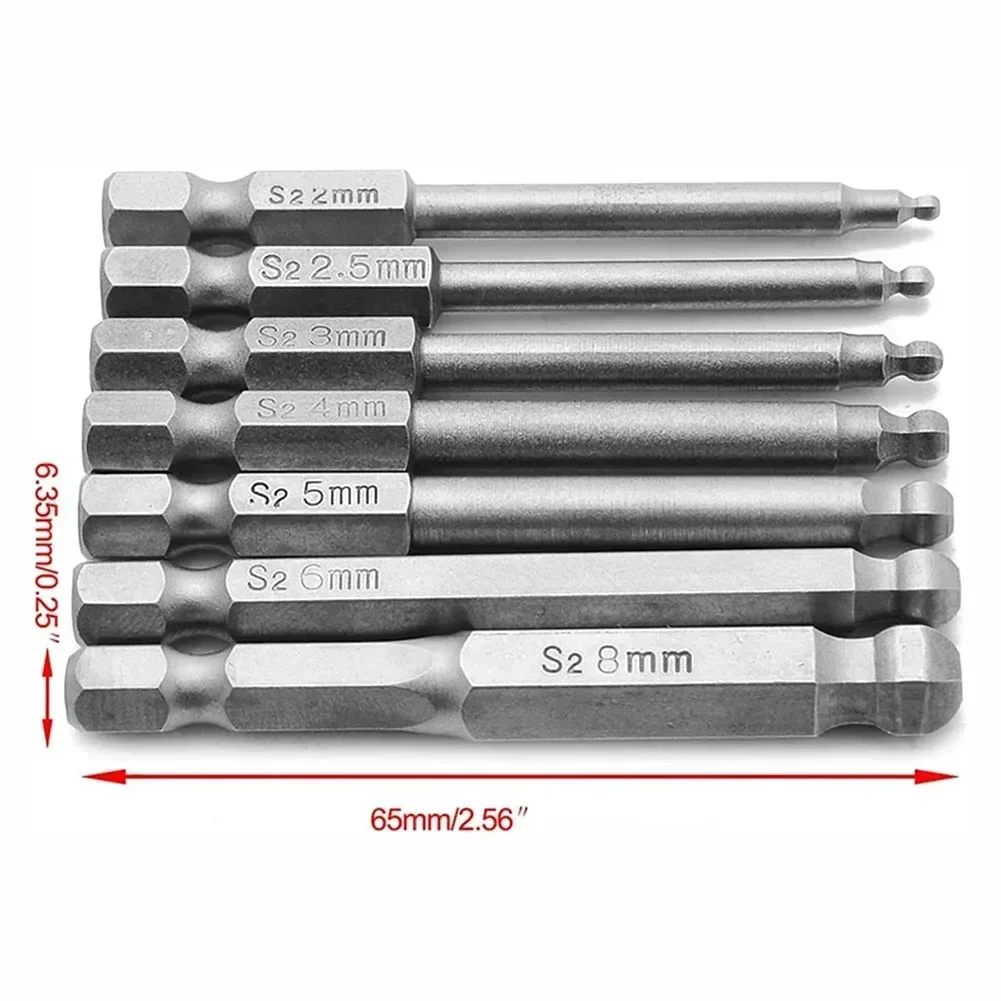 Hex Screwdriver Bit Alloy Steel Ball Head Hexagon H3 H4 H5 H6 H8 For Manual Electric Screwdriver Screwdriver Drill