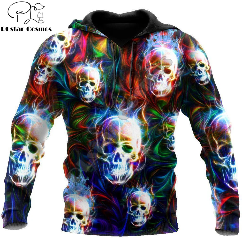 

PLstar Cosmos Colorful Skulls Art Мужская толстовка с 3D принтом и толстовка осень унисекс толстовки на молнии повседневная спортивная одежда DW982