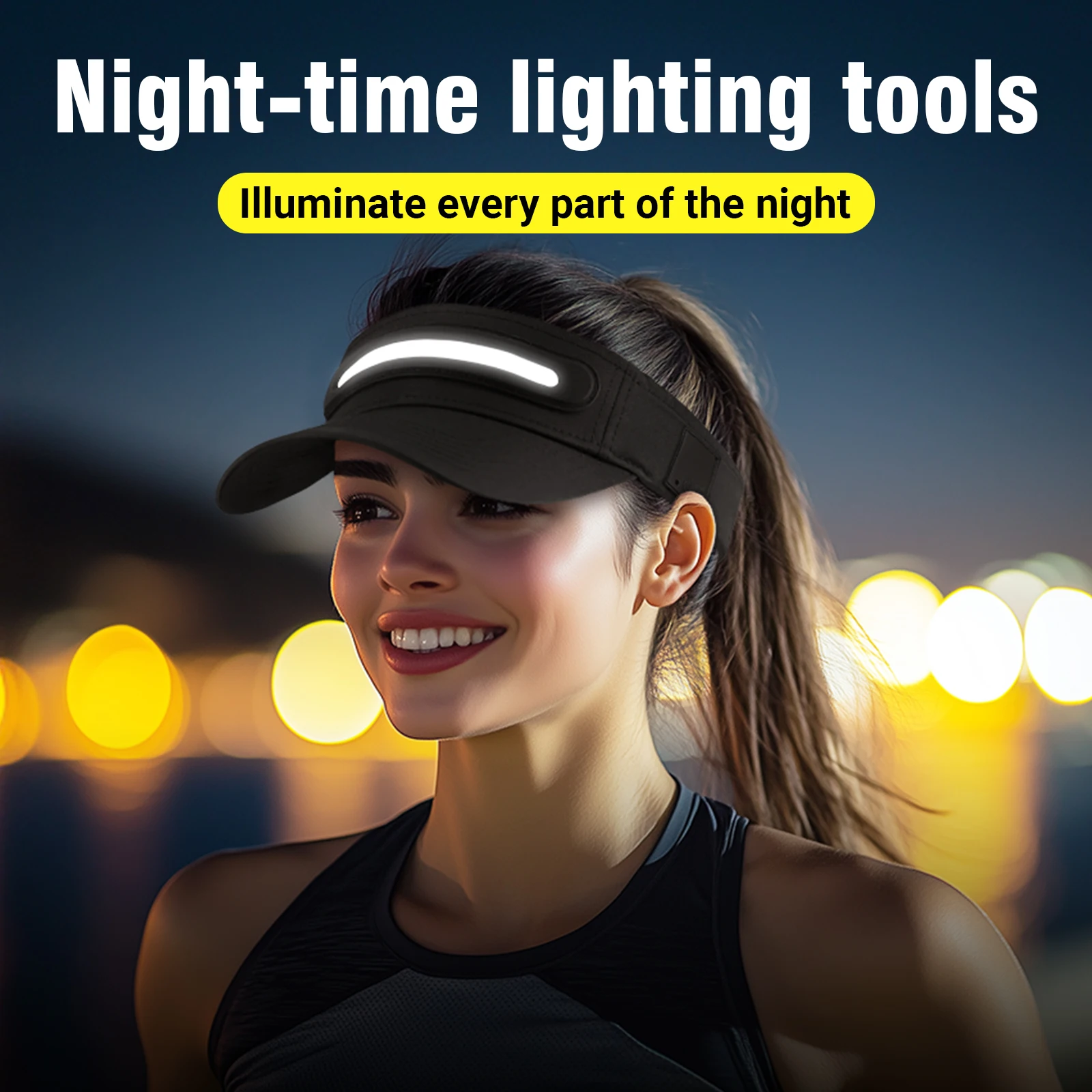 Gorros elétricos chapéu led gorro com luz noite escopo usb recarregável unisex gorro com farol chapéu boné para homem mulher