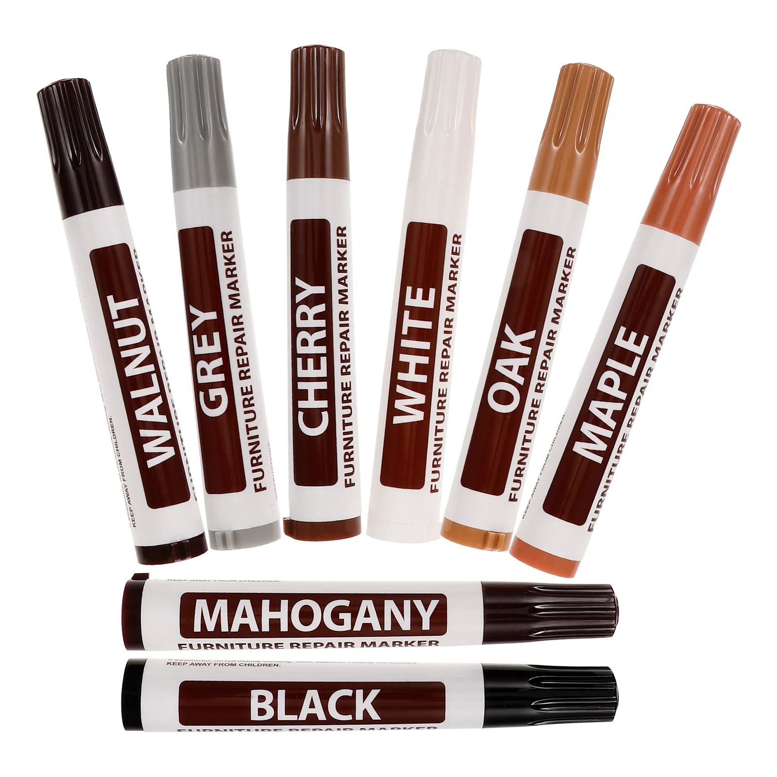 8pcs Furniture Pen Set Wood Scratch Repair Markers For Home Use Touch-Up Paint Pens For Wood Floor Metal Glass Stone Plastic