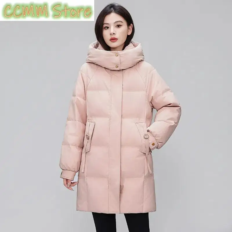New Warm Cotton Padded Jacket Long Down Cotton Coat Women Parkas Autumn Winter Overcoat Hooded Outwear Ladies Down Jacket