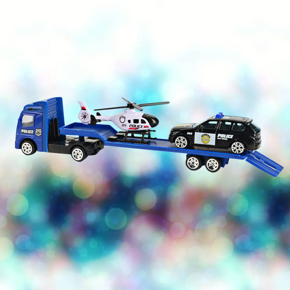 

Pull Back Project Car Toy Creative Alloy Project Toy Model Toy for Baby Kid Child (Blue, Police Tow Truck)