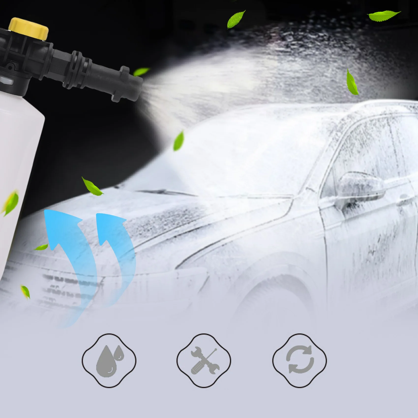 Snow Foam Lance For Karcher K2 - K7 High Pressure Foam Gun Cannon All Plastic Portable Foamer Nozzle Car Washer Soap Sprayer