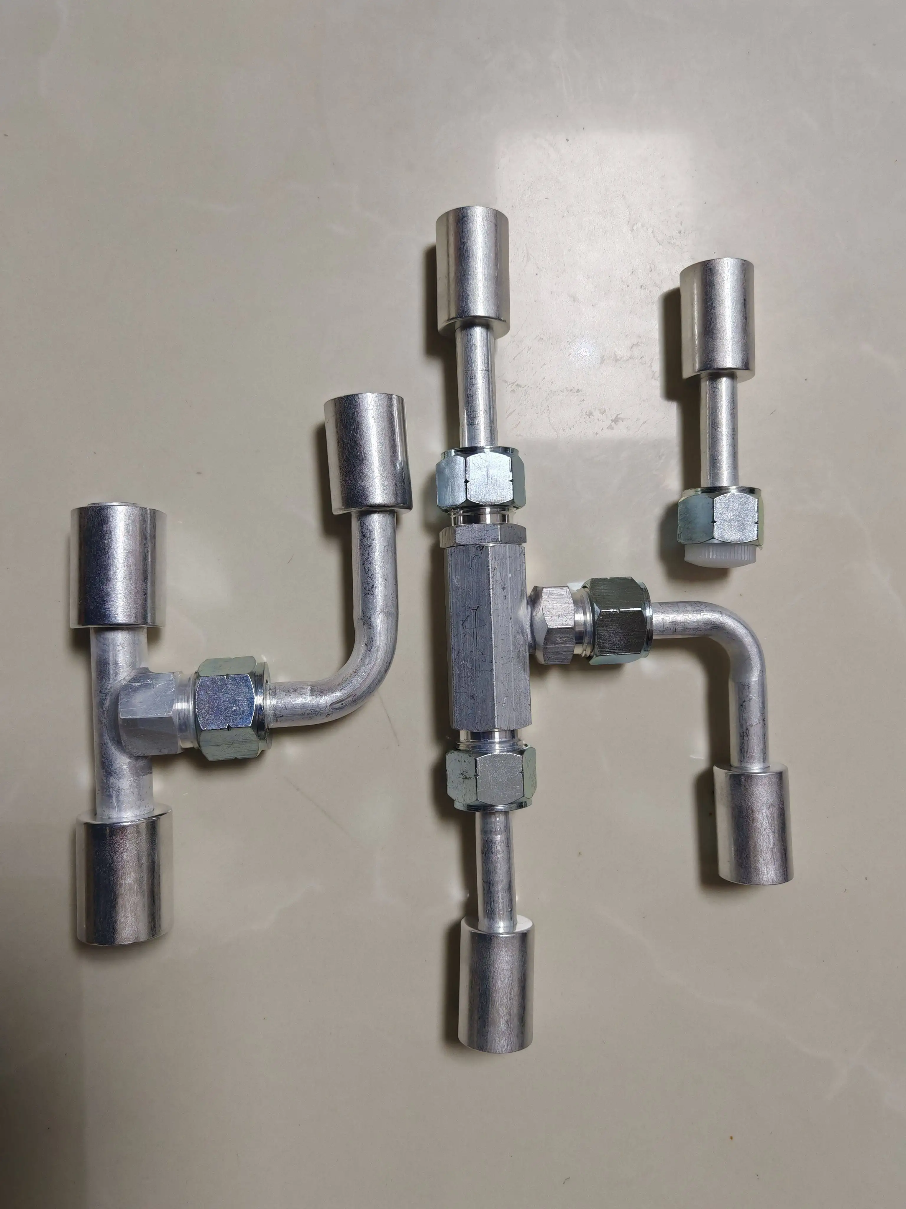 Electric air conditioner universal compressor bracket three-way check valve kit