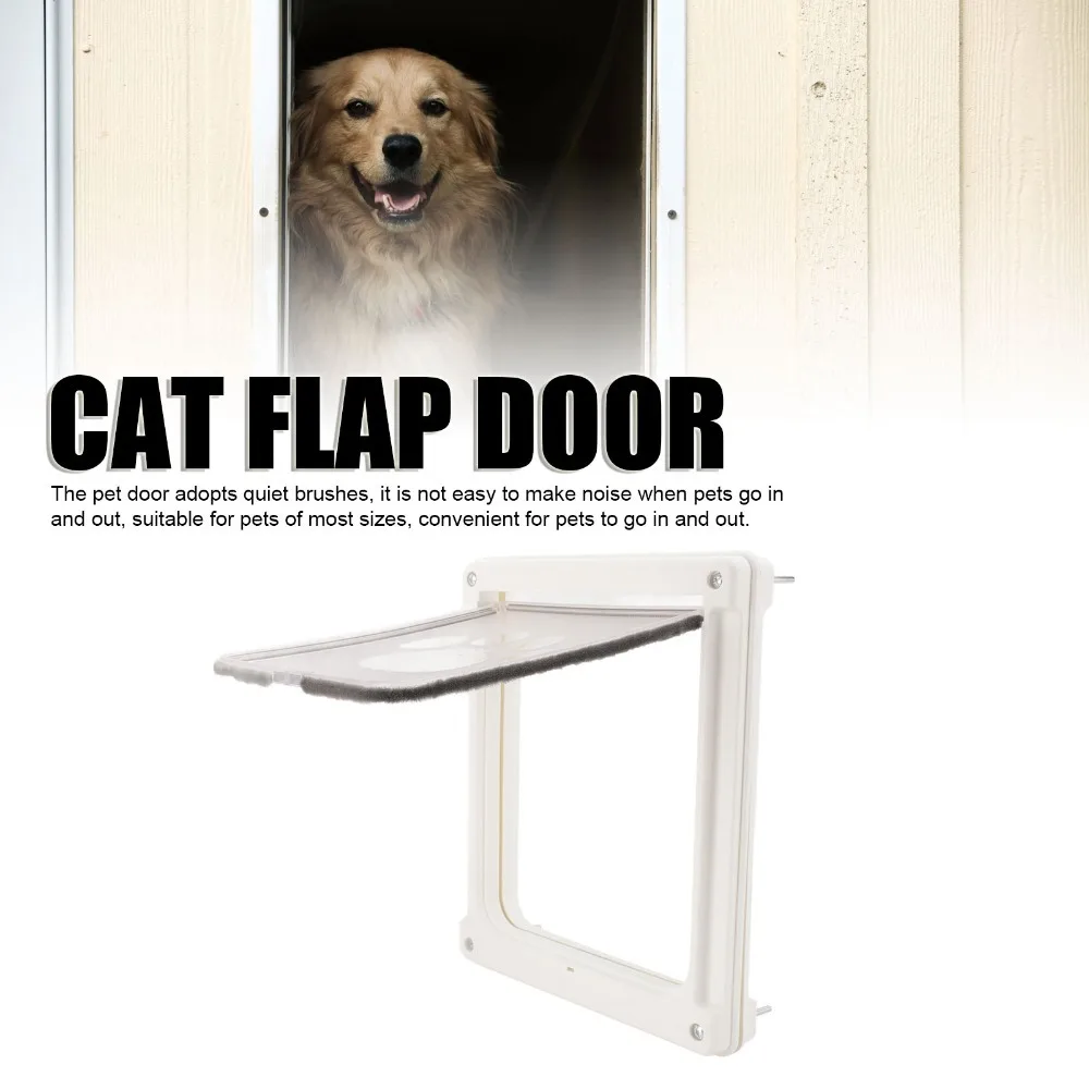 Small Size Pet Door Two Way Access Smooth Flap Dog Flap Light Weight Frame White Pet Access Gate Small Pet Daily Use