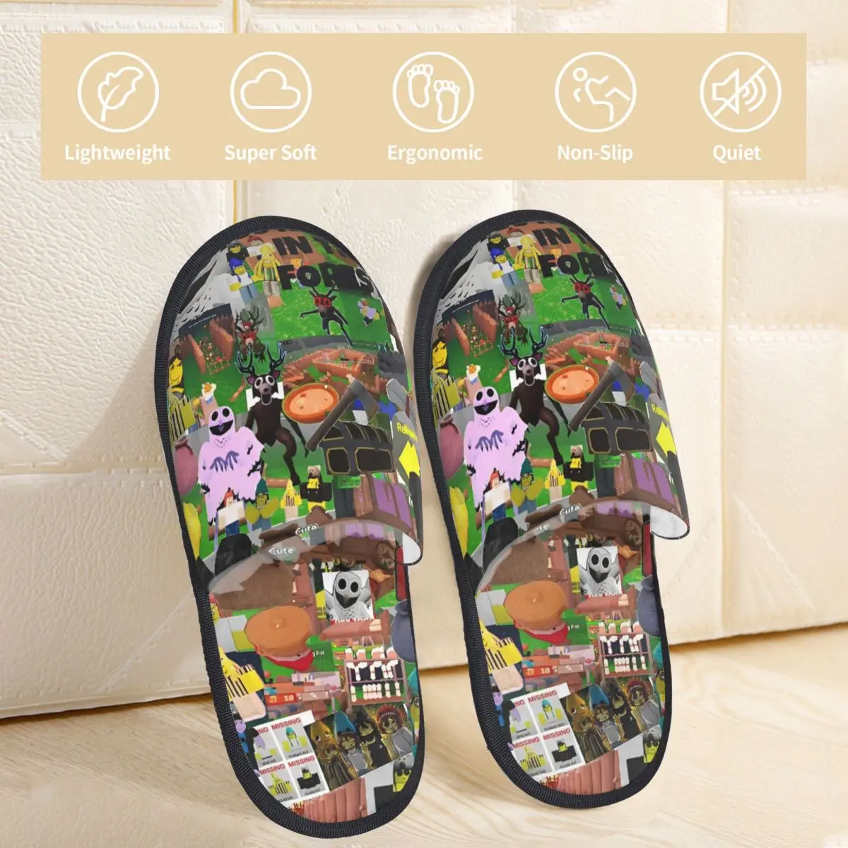 99 ليلاً في الغابات شباشب قطنية شتوية لغرفة النوم وألعاب الفيديو شباشب مريحة من إسفنج الذاكرة غير قابلة للانزلاق