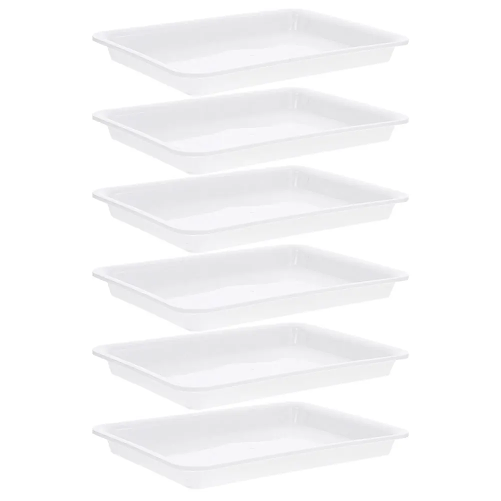 

6 Pcs Flower Pot Base Plants Water Tray Desktop Bonsai Pp Rectangle Planter Saucer Plastic