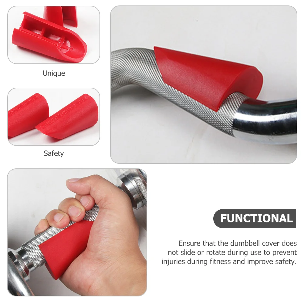 Dumbbells Barbell Bench Press Grips Rubber Covers Accessories Small Red Non-slip Hand Protectors Fitness