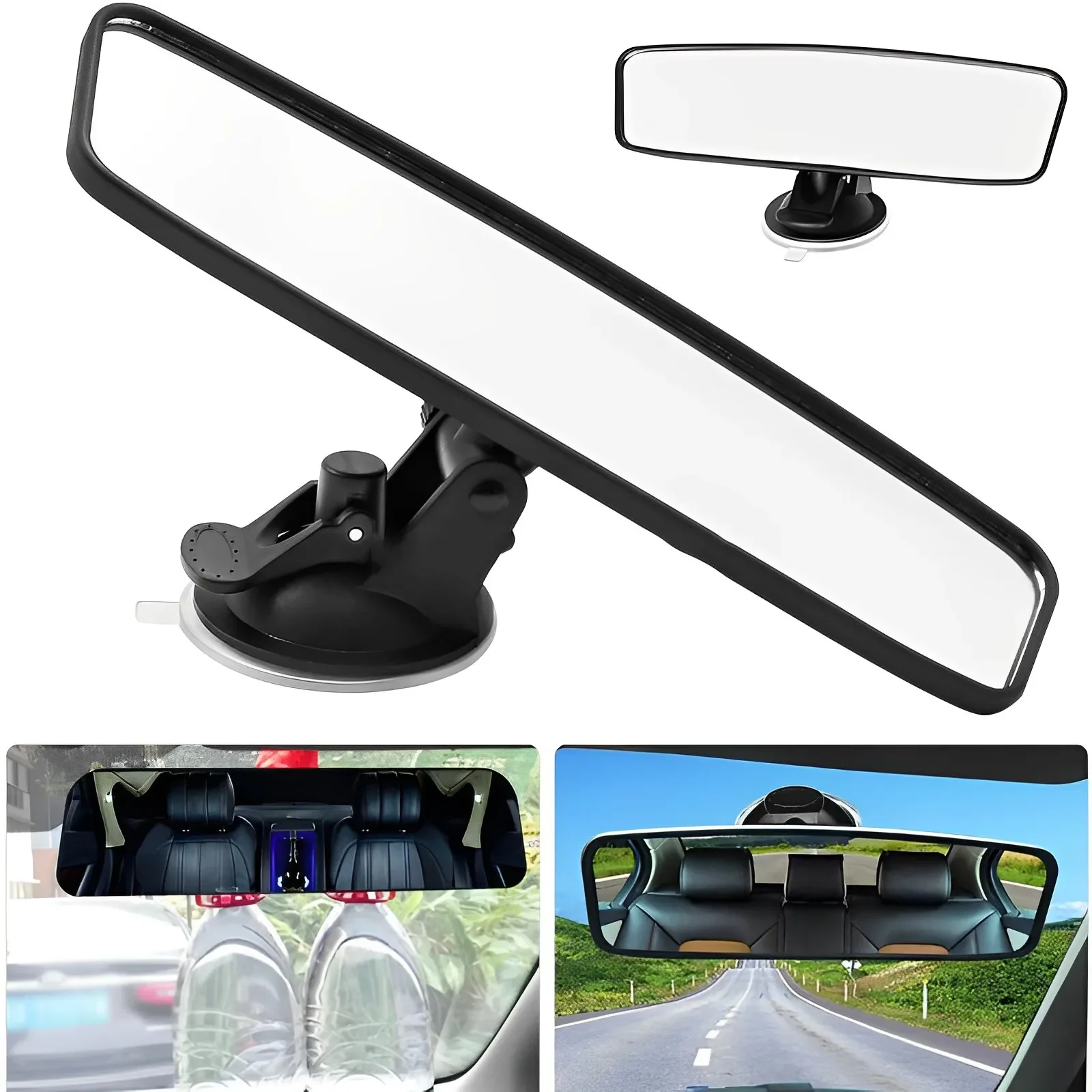 Specchietto retrovisore per auto Parti posteriori per auto panoramiche regolabili a 360 gradi con ventosa Decorazioni per auto Accessori interni auto