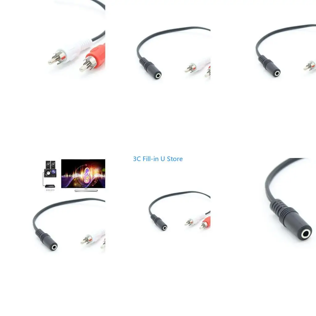 G8TA Wearproof 3.5mm Stereo Female to 2 RCA Cable for Microphone Mixer Speaker Amplifier Cord