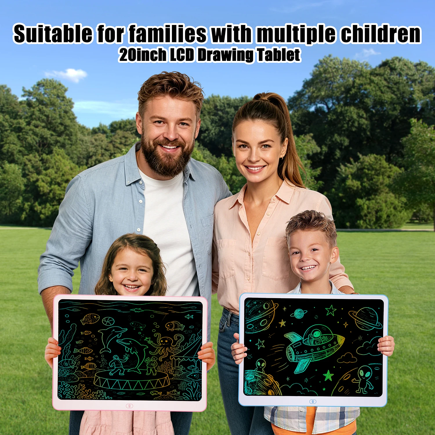 

2Pack LCD Writing Tablet, 20 Inch Colorful Drawing Board, Kids Travel Games Activity Learning Toys, Suitable for families with multiple children, It is a great helper for studying, working, painting, leaving messages, and planning