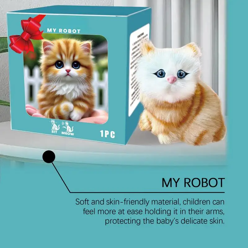 Cat Robot Toy For Kids Interactive Cat Meow Toy Funny Interactive Cat Robot Creative Robotic Cat Barking Meow Kitten For Boys