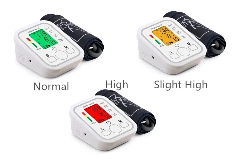 Saint Health Arm Automatic Blood Pressure Monitor BP Sphygmomanometer Pressure Meter Tonometer for Measuring Arterial Pressure