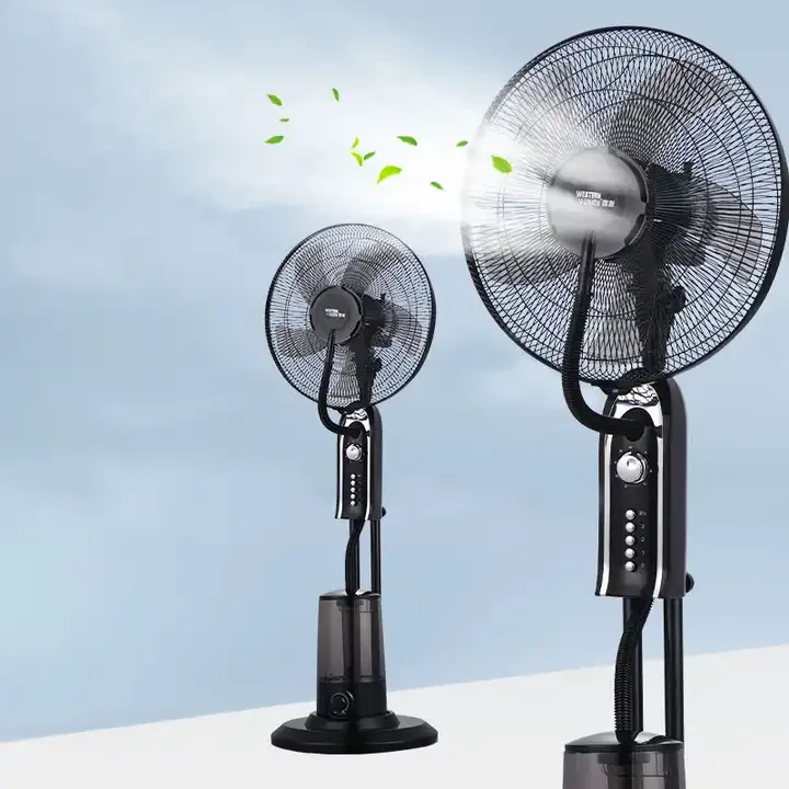 

Digital Water Mist Stand Fan with Remote, 18 Inch Misting Pedestal Fan, 3-Speed Quiet Cooling for Outdoor Garage Home
