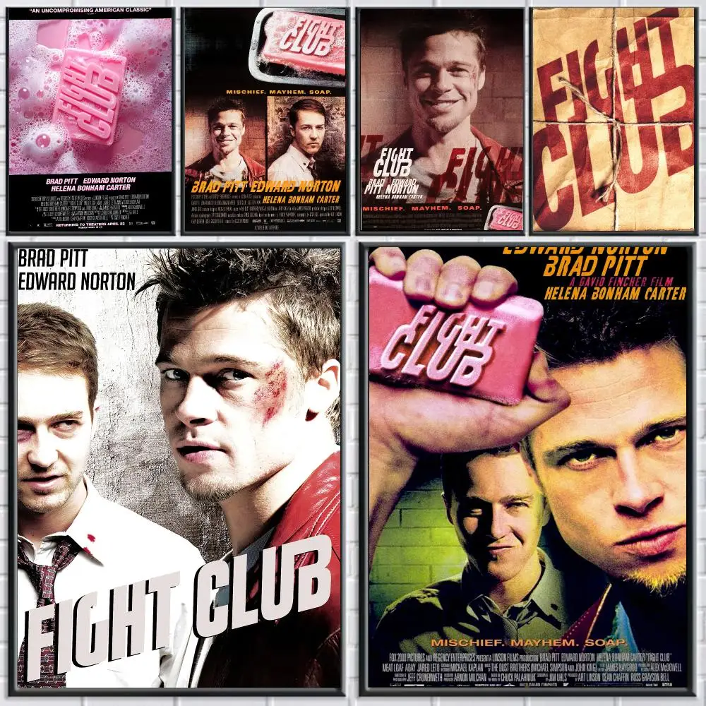 classic movie F-Fight Club 1999-B Poster Peel and Stick Wall Art for Cafe Office Bar and Home Decoration