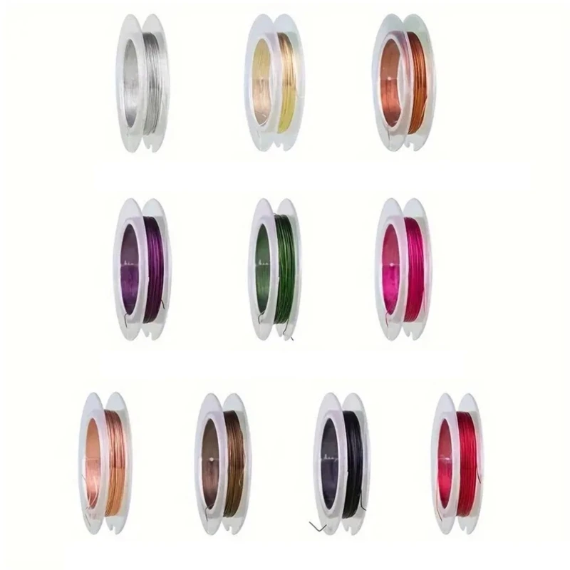 

10 Rolls 0.3mm Wire Beading Wire for Bracelet Necklace Earring Jewelry Making Accessories for Crafting Lovers