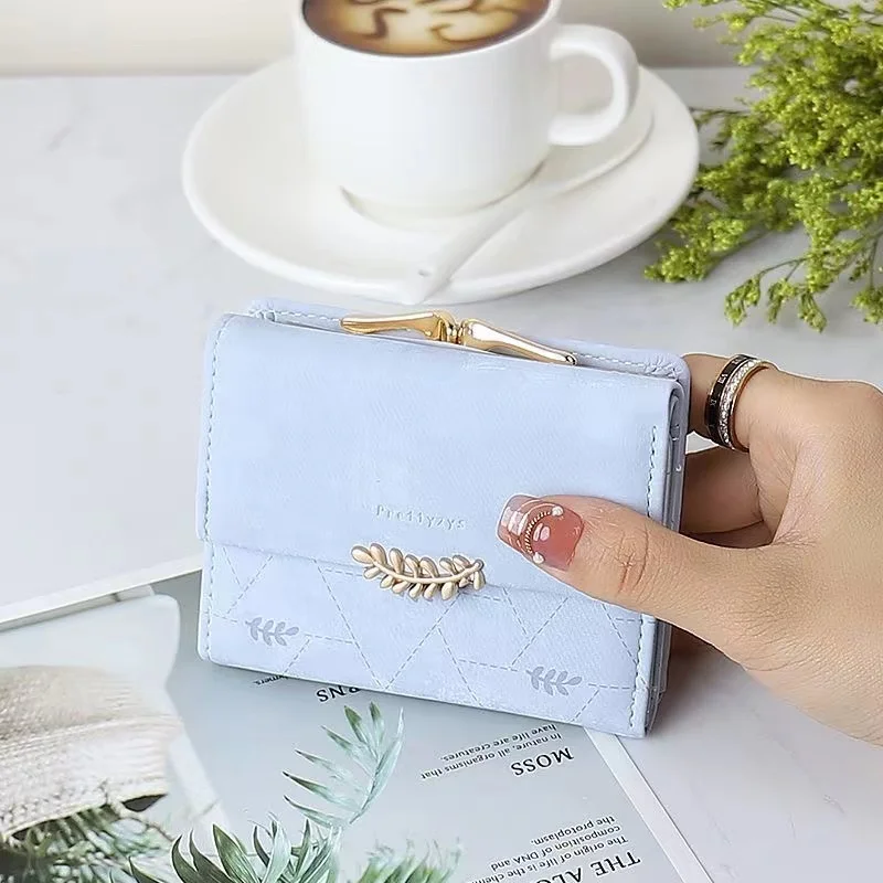 Autumn and Winter New Women's Short Wallet Europe and the United States Retro Frosted Coins Student Coin Purse High Texture Pu L