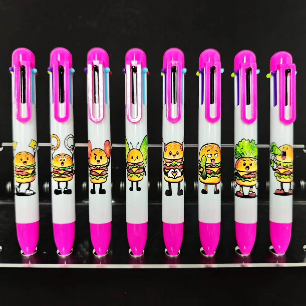 

8/15 шт., разноцветная шариковая ручка с креативным гамбургером, повседневные офисные студенческие обучающие канцелярские принадлежности, подарочная ручка