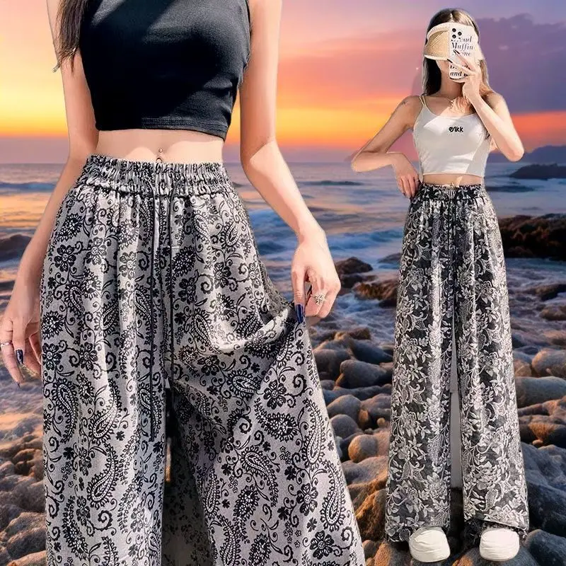 سروال بالازو عتيق مطبوع من يوروفينج