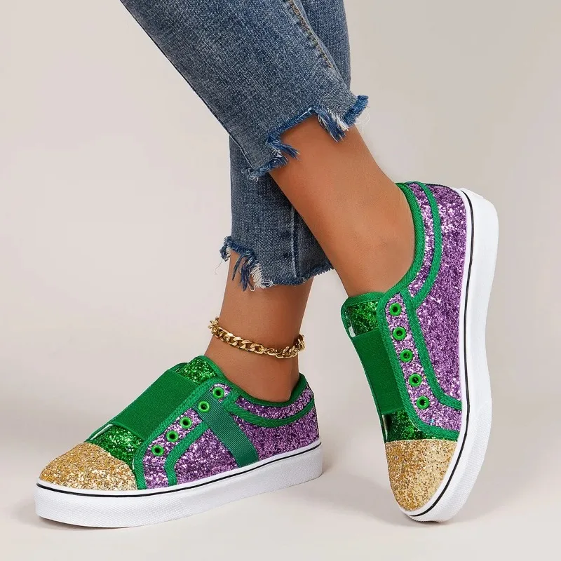 Zapato de mujer vulcanizada púrpura, plataforma, transpirable, con cordones, casual, zapatilla exterior image 3