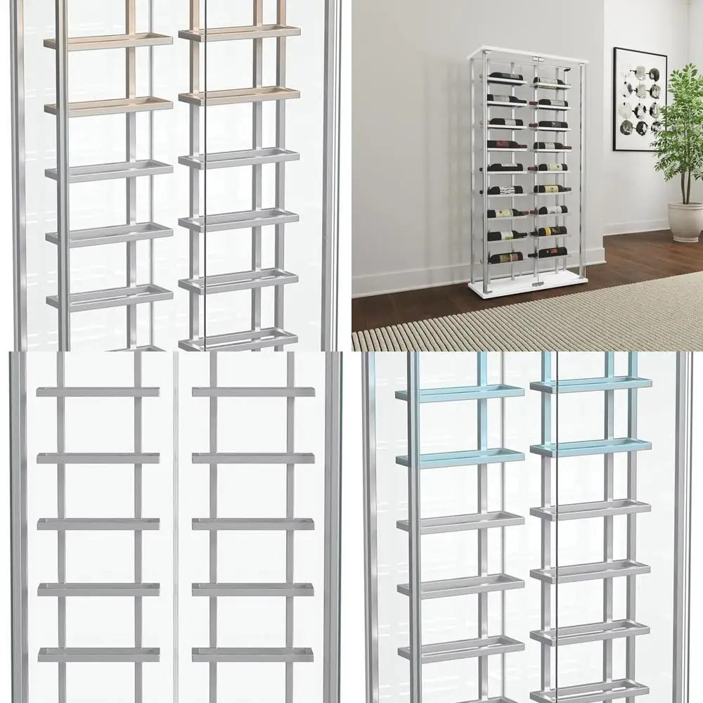 

Coaster Home Furnishings Montara LED Tempered Glass Wine Storage Curio Cabinet, Modern Curio Bar Cabinet with Glass Doors and LE