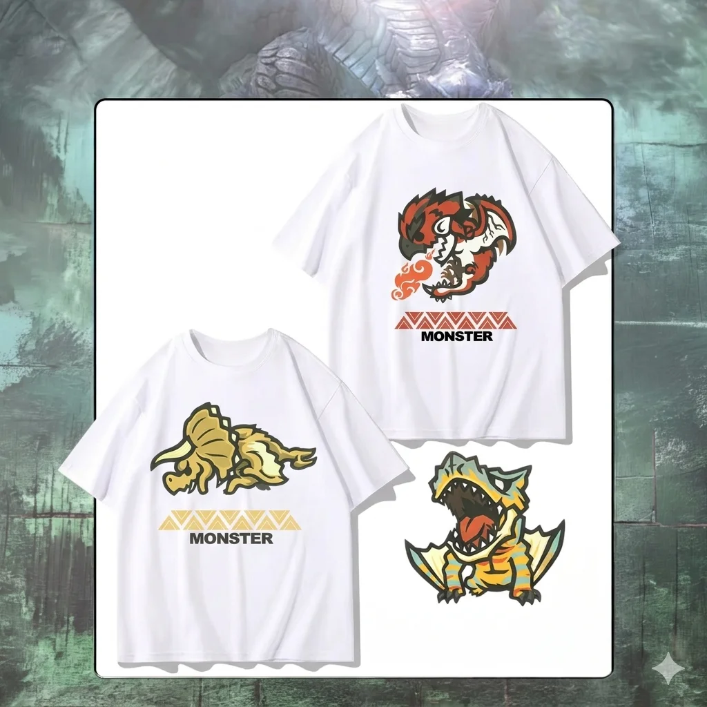 Monster Hunter Short Sleeve Tops single player game PS5 Casual Short Sleeve T-Shirt Unisex Men Women  Shirt
